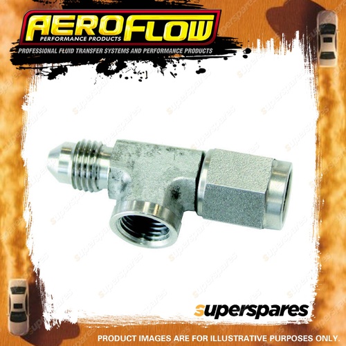 Aeroflow Stainless Steel NPT Adapter Female To Male With 1/8 Port AF140-03-SS