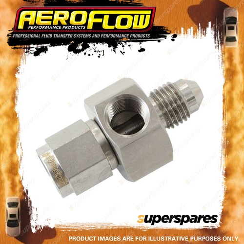 Aeroflow Stainless Steel NPT Adapter Female To Male With 1/8 Port AF140-04-SS