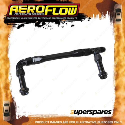 Aeroflow Carburettor Inlet Rail Kit -8AN suit Holley Dual Fuel Line Black