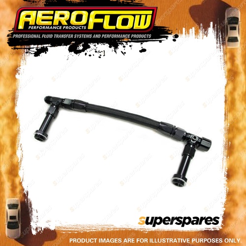 Aeroflow Carburettor Inlet Rail Kit -8AN Ultra HP Black suit Holley Fuel Line