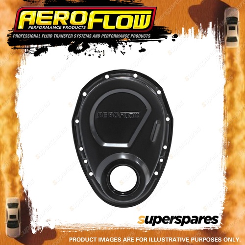 Aeroflow Brand Stamped Steel Timing Cover Black Suit Small Block Chevy