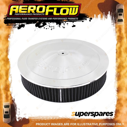 Aeroflow Chrome Air Filter Assembly Air Cleaner 1-1/8" X 14"X 3" 5-1/8" Neck