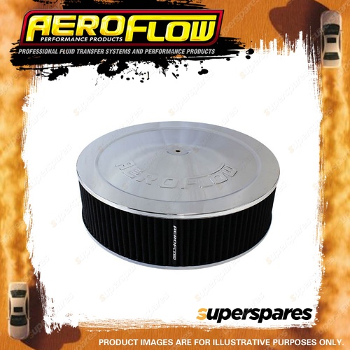 Aeroflow Chrome Air Filter Assembly Air Cleaner 1-1/8" X 14"X 4" 5-1/8" Neck