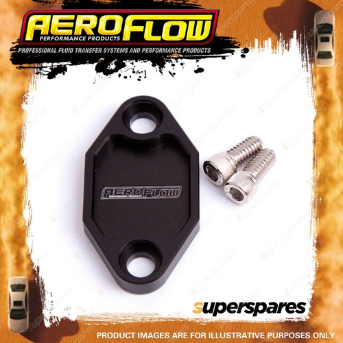 Aeroflow Brand Billet Fuel Pump Block-Off Plate - Black Suit for for Holden V8