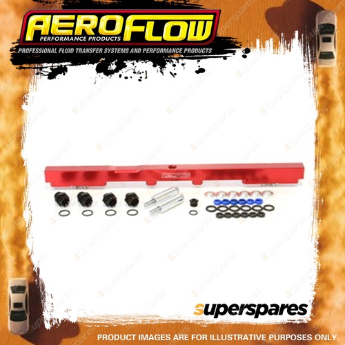 Aeroflow Fuel Rail Kit Suit for for Toyota 2Jz suits 14Mm Injectors Red