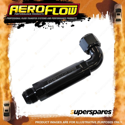 Aeroflow -12An 90 Deg To Inline Filter For Use With Dry Sump Pans Black