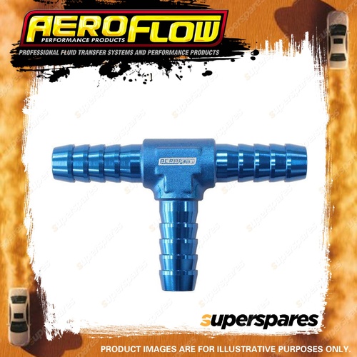Aeroflow Aluminium T Piece 6Mm / 1/4" Blue Tee Vacuum Silicone Hose