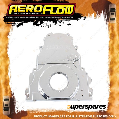 Aeroflow 2-Piece Billet Aluminium Timing Cover - Chrome Finish for Holden LS