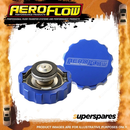 Aeroflow Billet Radiator Cap Small Style Suit 32mm Water Neck Blue Finish