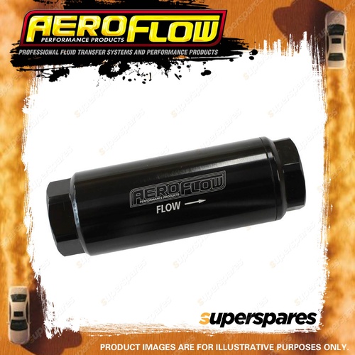 Aeroflow 40 Micron Pro Filter With -8 AN ORB Ports Black Finish 3-1/2" X 1-1/4"