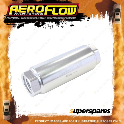 Aeroflow 60 Micron Pro Filter With -8 AN ORB Ports Silver Finish 3-1/2" X 1-1/4"