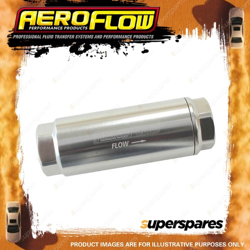 Aeroflow 10 Micron Pro Filter With -8 AN ORB Ports Silver Finish 3-1/2" X 1-1/4"