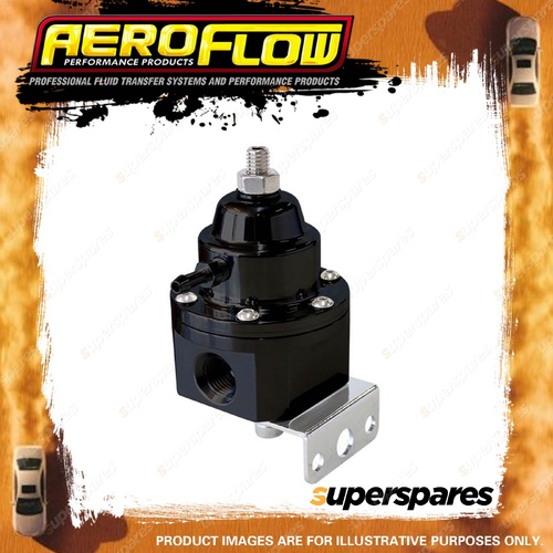 Aeroflow 2-Port 1200Hp Billet Fuel Pressure Regulator 30-120Psi Black