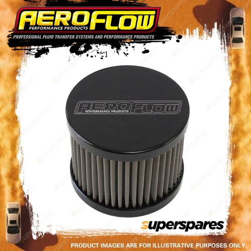 Aeroflow Stainless Steel Billet Breather With -8 AN Female Thread Black Finish