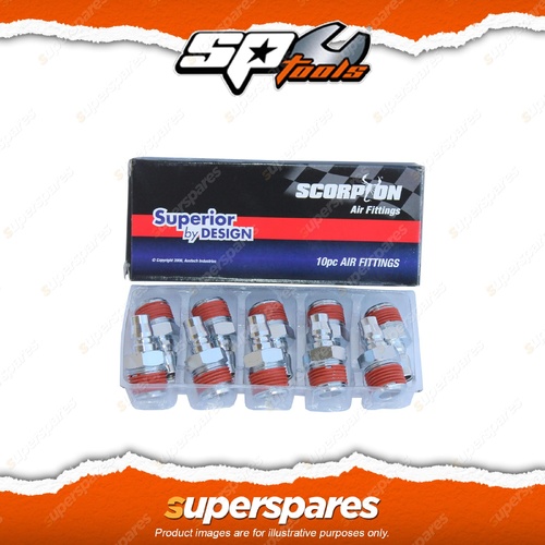 SP Tools Scorpion 10Pcs 1/2" Male Plug Box - Nitto Style Resistant and Durable