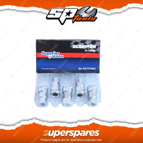 SP Tools Scorpion 5Pcs 1/4" Female Thread Coupler Box - Nitto Style Durable