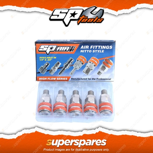 SP Tools Scorpion 5Pcs 1/2" Male Thread Coupler Box - Nitto Style Durable