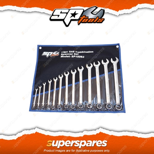 SP Tools 13Pcs Combination ROE Spanner Set - SAE Chrome Vanadium Steel Wrench