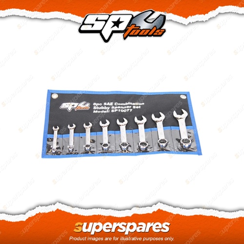 SP Tools 8Pcs Combination ROE Stubby Spanner Set - SAE Chrome Vanadium Steel