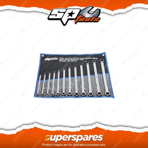 SP Tools 12Pcs Double Ring Gear Drive Spanner Set - Extra Long 0 Degree Offset