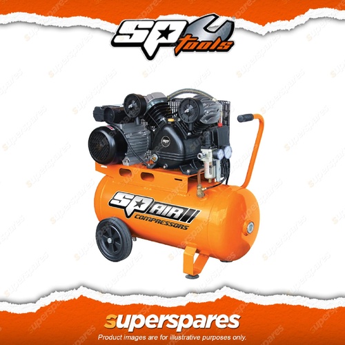 SP Tools 3Hp Belt Drive Air Compressor - V-Twin Cast Iron Portable 60L Tank