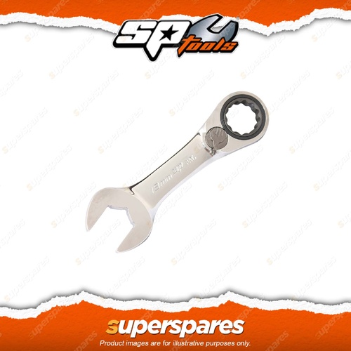 SP Tools 7/16" Gear Drive ROE Quad Drive Spanner - SAE Stubby 15 Deg Offset Cr-V