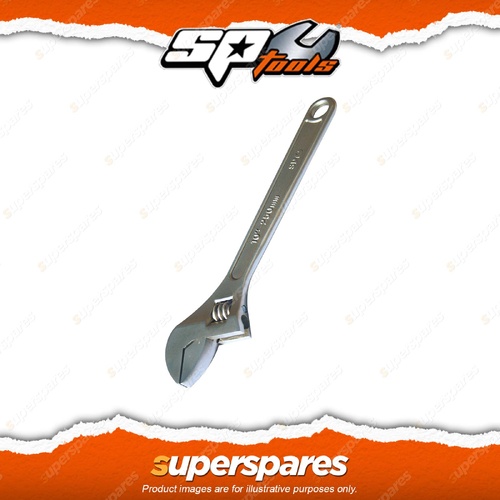 SP Tools 100mm Chrome Adjustable Wrench - Individual 18-25 Degrees Wider Opening