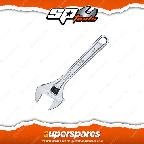 SP Tools Adjustable Wrench Wide Jaw Chrome - Length 200mm Multiple Spanner Sizes