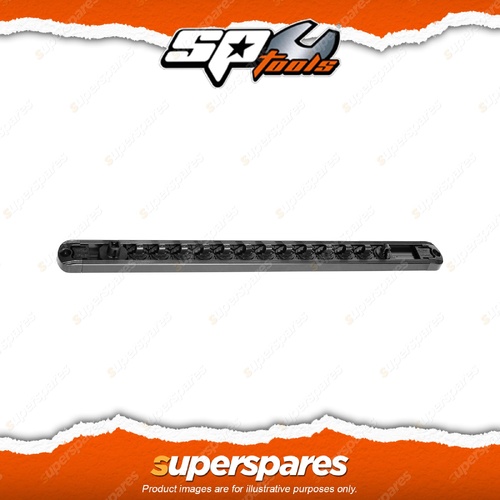 SP Tools 13Pcs 1/4" Drive Socket Rail - Empty Twist Lock Magnetic Back Plate