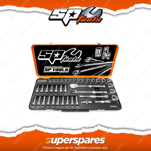 SP Tools 39Pcs 3/8" Drive Socket Set - 6Pt Metric Inhex Torx & Spline Cr-V