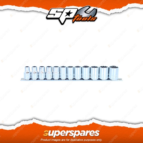 SP Tools 12Pcs 1/2" Drive Socket Rail Set - 12 Point Metric Chrome Vanadium