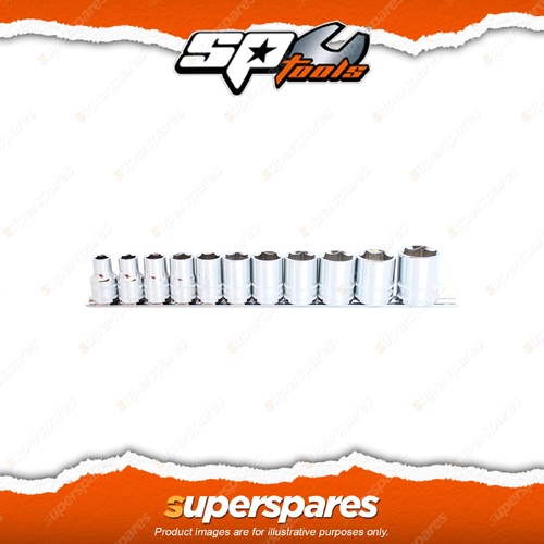 SP Tools 11Pcs 1/2" Drive Socket Rail Set - 6 Point SAE Chrome Vanadium Steel