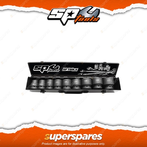 SP Tools 9Pcs 1" Drive Impact Socket Set - 6 Point SAE Chrome Molybdenum
