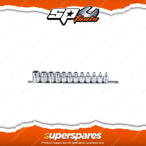 SP Tools 12Pcs 3/8" Drive Socket Rail Set - E-Torx Chrome Vanadium Steel