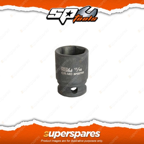 SP Tools 3/8" Drive Impact Socket - 1/4" 6 Point SAE Individual Cr-Mo Steel
