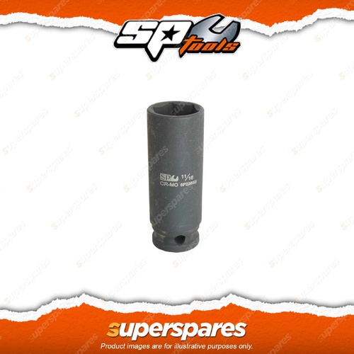 SP Tools 3/8" Drive Deep Impact Socket - 5/4" 6 Point SAE Flat Drive Tech Cr-Mo