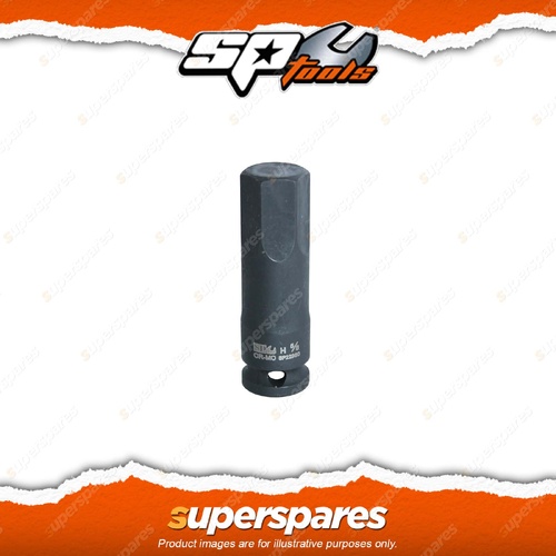SP Tools 3/8" Drive Inhex Impact Socket - 1/4" SAE Hex Bit Long Shaft Cr-Mo