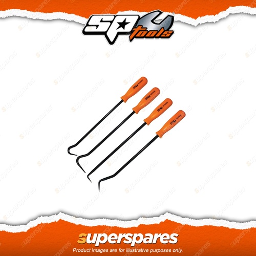 SP Tools 4Pcs Hook & Pick Set - 400mm Long Rubber Angular Glass Run Cleaner