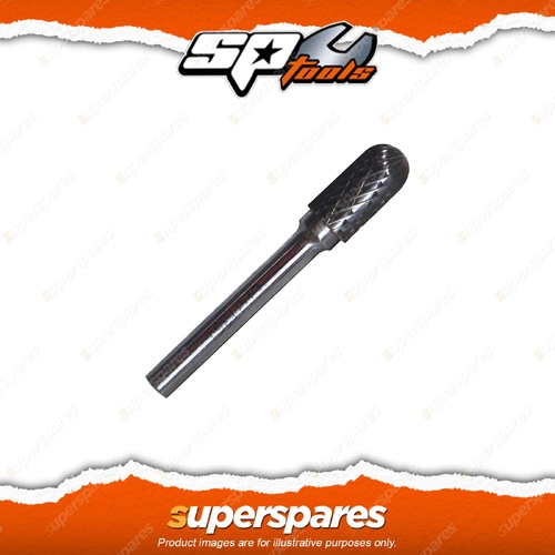 SP Tools Tungsten Carbide Burrs - 10 x 20mm Cylinder with Radius Top Steel