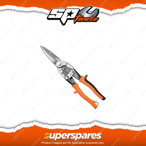 SP Tools Long Snips - 300mm Straight Cut Heavy Duty Non-slip Serrated Blades