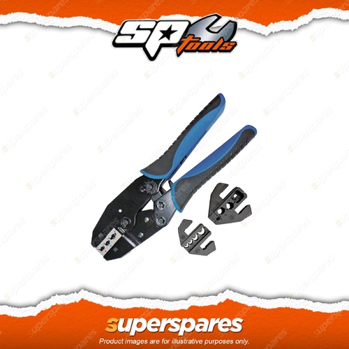 SP Tools 4Pcs Quick Change Ratchet Crimper Kit - Include Dies 3 Set of Jaws