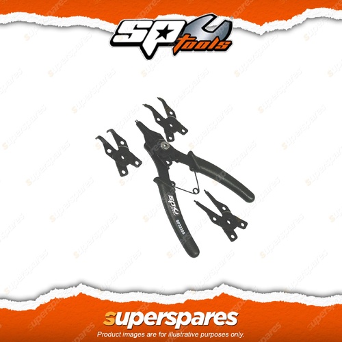 SP Tools Snap Ring Plier Set - 160mm Long Plier with 4x Interchangeable Heads