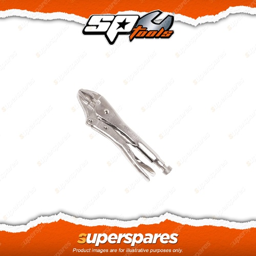 SP Tools 125mm Locking Pliers Curved Jaw - Heavy Duty Knurled Adjuster Nut