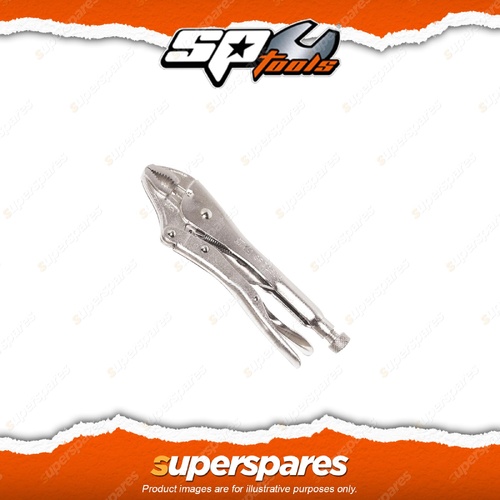 SP Tools 175mm Locking Pliers Curved Jaw - Heavy Duty Knurled Adjuster Nut