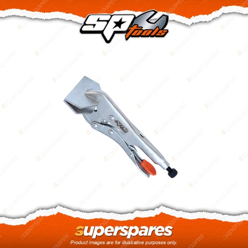 SP Tools 200mm Sheet Metal Locking Pliers Wide Jaw - Heavy Duty Cr-V Steel