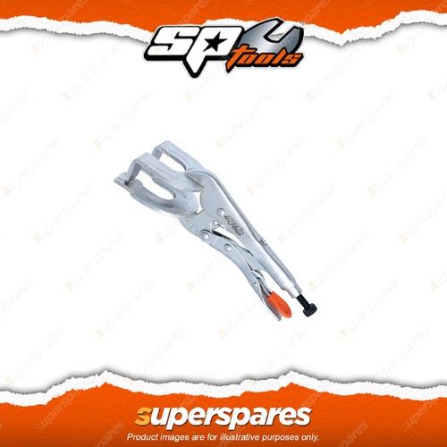 SP Tools 230mm Welding Locking Pliers Grip Jaw - Heavy Duty Knurled Adjuster Nut