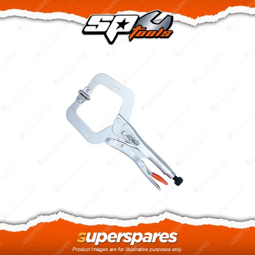 SP Tools 275mm C-Clamp Locking Pliers Swivel Pad - Heavy Duty Cr-V Steel