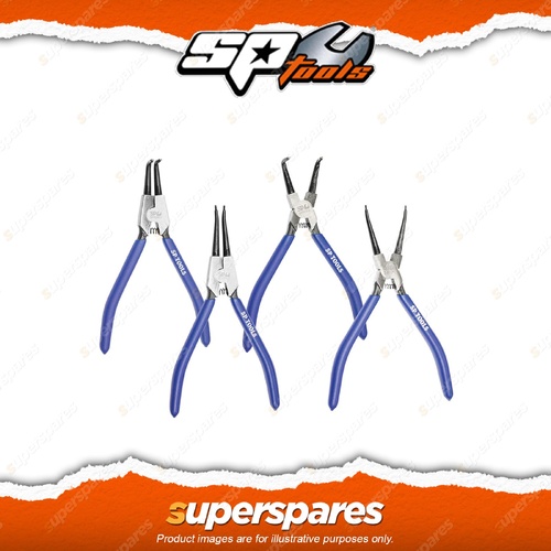SP Tools 4Pcs 175mm Circlip Pliers Set - Straight Bent Internal External