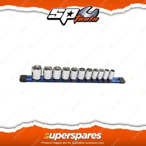 SP Tools 11Pcs 1/4" Drive Xtreme Grip Socket - Metric 4-14mm Cr-V Steel