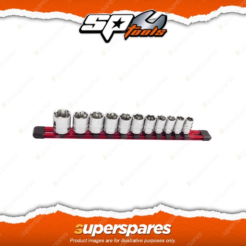 SP Tools 10Pcs 1/4" Drive Xtreme Grip Socket - SAE 3/16"- 9/16" Cr-V Steel